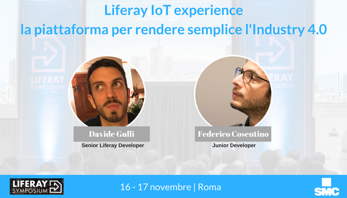 SMC_DGScompany's tweet photo. C'è una soluzione che agevola l'#Industria40? Sì. Liferay #IoTExperience: la piattaforma per la creazione di soluzioni #IoT che integra i dati con le funzionalità social/collaborative di @Liferay. 🎙️@davide_gulli @Fede_Cosent1no a #LRIS17 il 17-11|h12:25 https://t.co/aGfHO9rrjP https://t.co/nObkEKJgWG