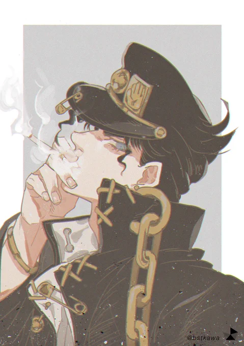 #JOJO版深夜の真剣お絵描き60分一本勝負 承太郎 遅刻失礼します? 