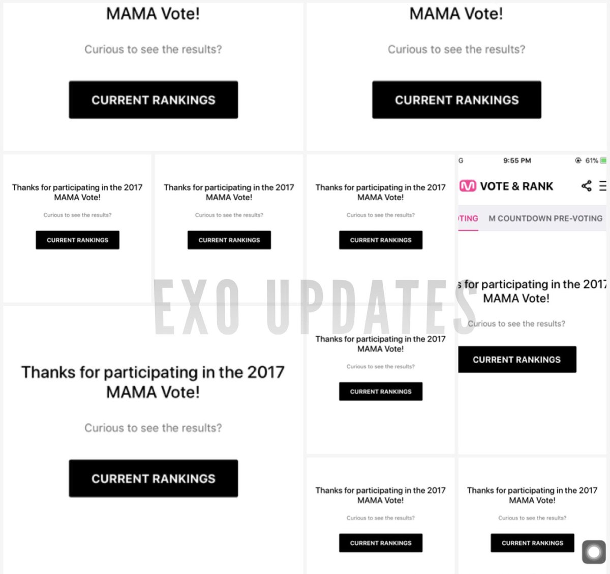 EXOUpdates09's tweet photo. #EXOLs Are you all still Voting??It is late now in Asia.Who are still with us??
@weareoneEXO
#EXOL_MAMA_VOTE
#FightingEXOLs
https://t.co/p5ovoSDfUR https://t.co/KtqecU7Oq1