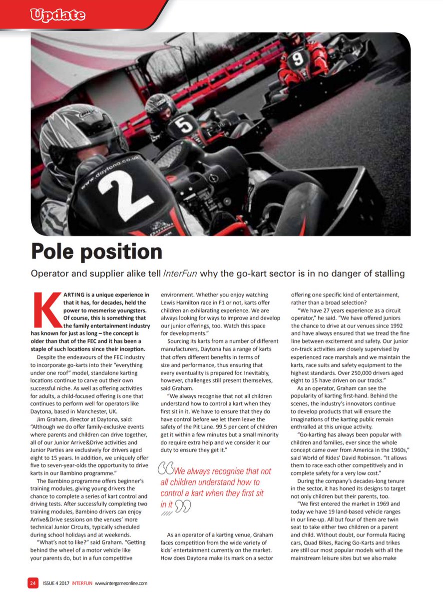 BIZKarts's tweet photo. Here's a sneak peak of our feature in the official #Interfun mag for #IAAPA Florida Attractions Expo @InterGameLtd #bizkarts #IAE17 #karting #rentalkarting https://t.co/zNYlfKDziY