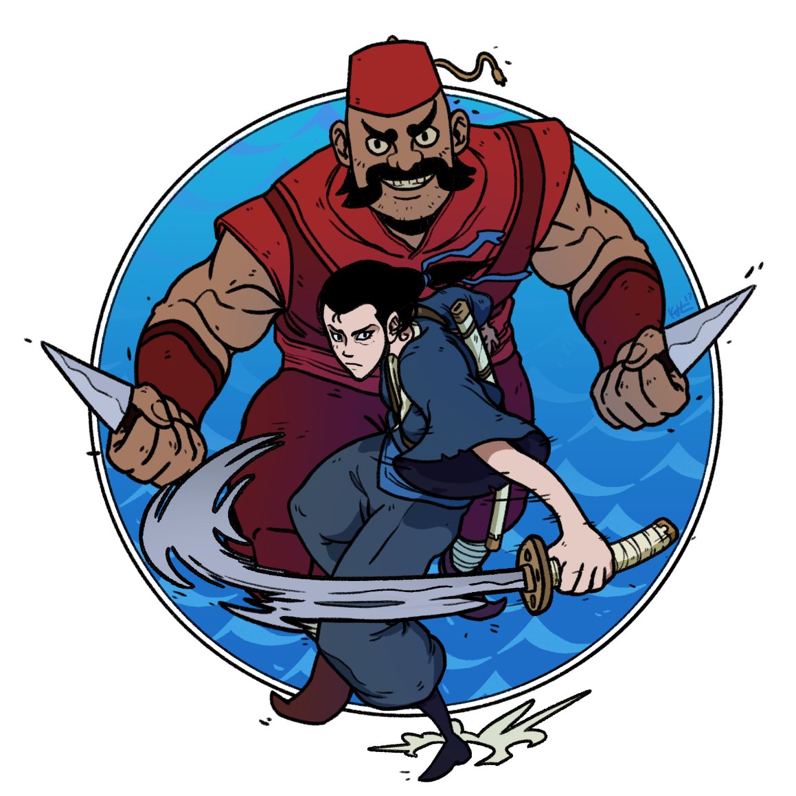 KevinLennertz's tweet photo. Otto and Kuji -- more #pirates kinda. - #comics #illustration #drawing #art #design https://t.co/phRj1pyRvV
