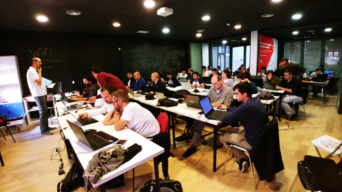 aeodoo's tweet photo. Día 2 del #ocacodesprint en Madrid. Increíble comunidad trabajando para mejorar y adaptar #Odoo 11 a la legislación fiscal española. https://t.co/IEwZtyzu79