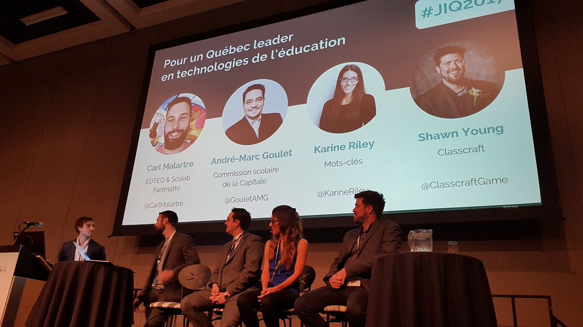 ecolebranchee's tweet photo. Nous assistons au panel #edtech de la #jiq2017 ce matin avec des intervenants de choix, que vous connaissez peut-être! @Malartre @KarineRiley @GouletAMG @_shawnyoung_ @AssoEDTEQ #edteq #eduQc #edtechQc https://t.co/OgELrxPrO3