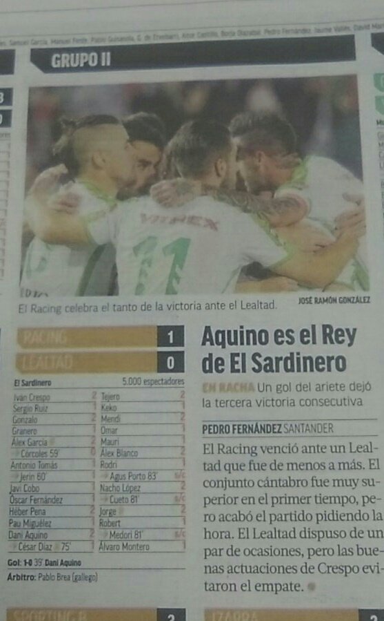 🗞 Nuestro Jerín debutando en el Sardinero , <a href="/realracingclub/">Real Racing Club</a>   contra el <a href="/CDLealtad/">CD Lealtad de Villaviciosa</a> ,el filial aportando...📋📡🙌⚽
#Sub23en2b
#FamiliaSSM