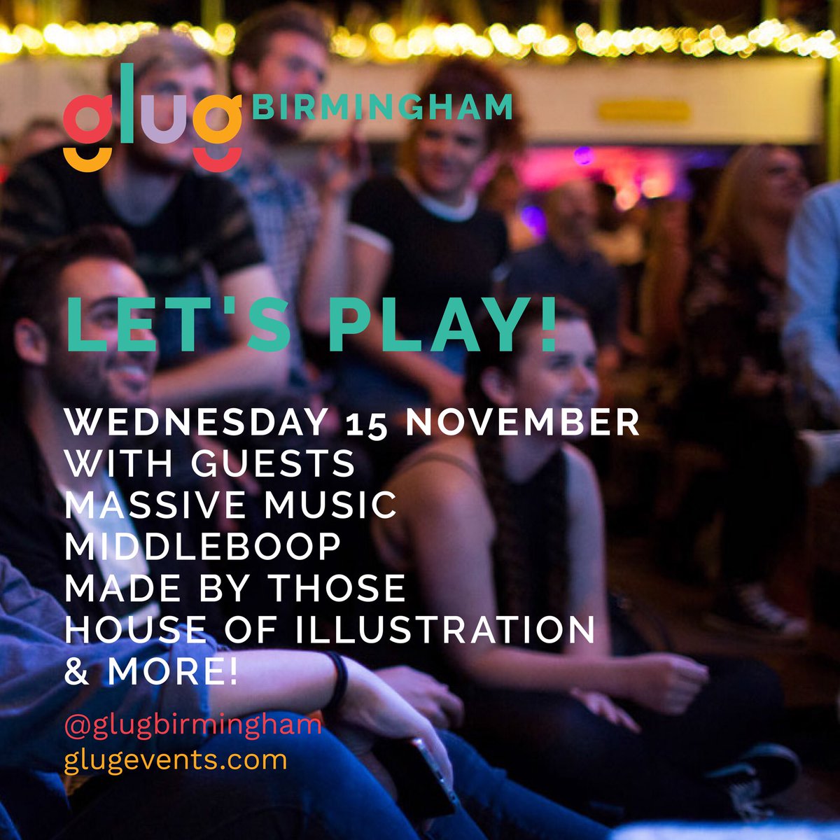 ⚡️24hrs to go till #GlugBrum! Over 200 tickets sold!! We've got talks by <a href="/massivemusic/">MassiveMusic</a> @middleboop <a href="/madebythose/">Those</a> @illustrationHQ @PopUpFestival <a href="/designfestbrum/">Birmingham Design Festival</a> + more! Get involved: bit.ly/glug-brum-play…