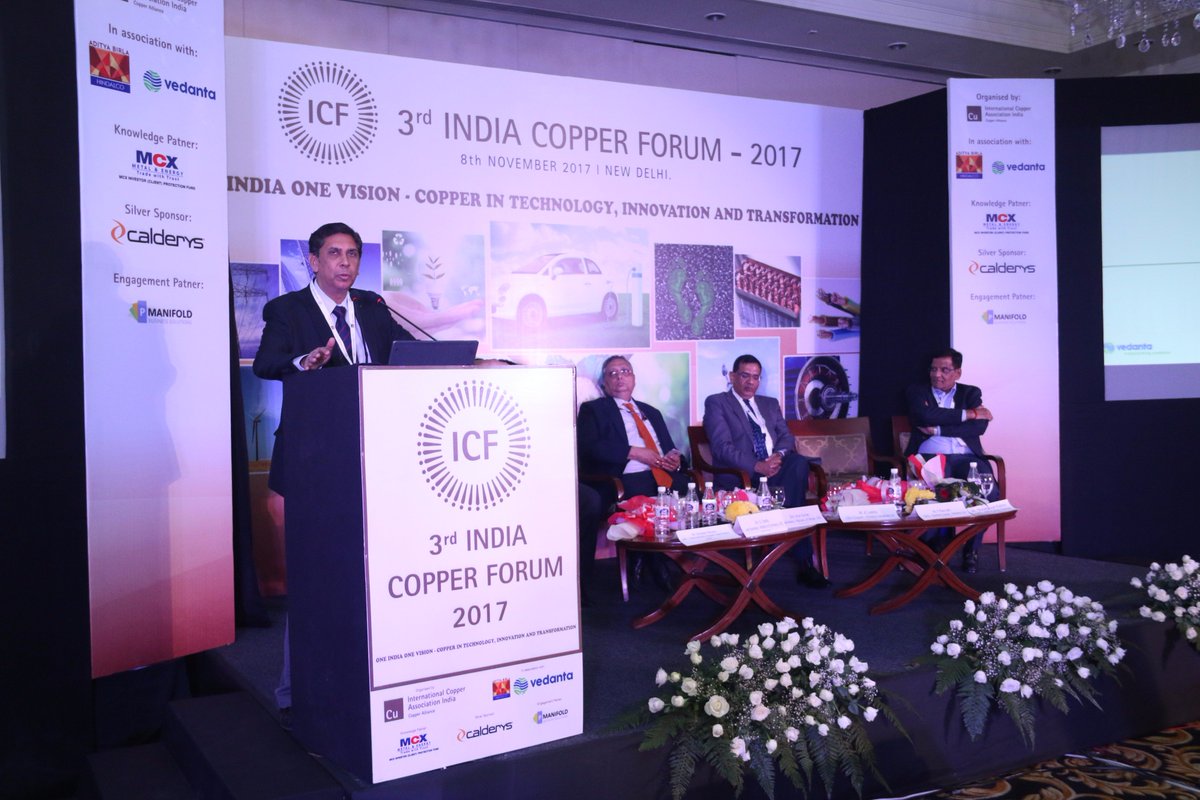 Copper_India's tweet photo. #ICF2017Highlights
Our dignitaries share their words of wisdom and knowledge with our delegates and guests at the 3rd India Copper Forum 2017
#ICF2017 #CopperForAll #WhyCopper #Copper https://t.co/0tH4Uo4ZSU