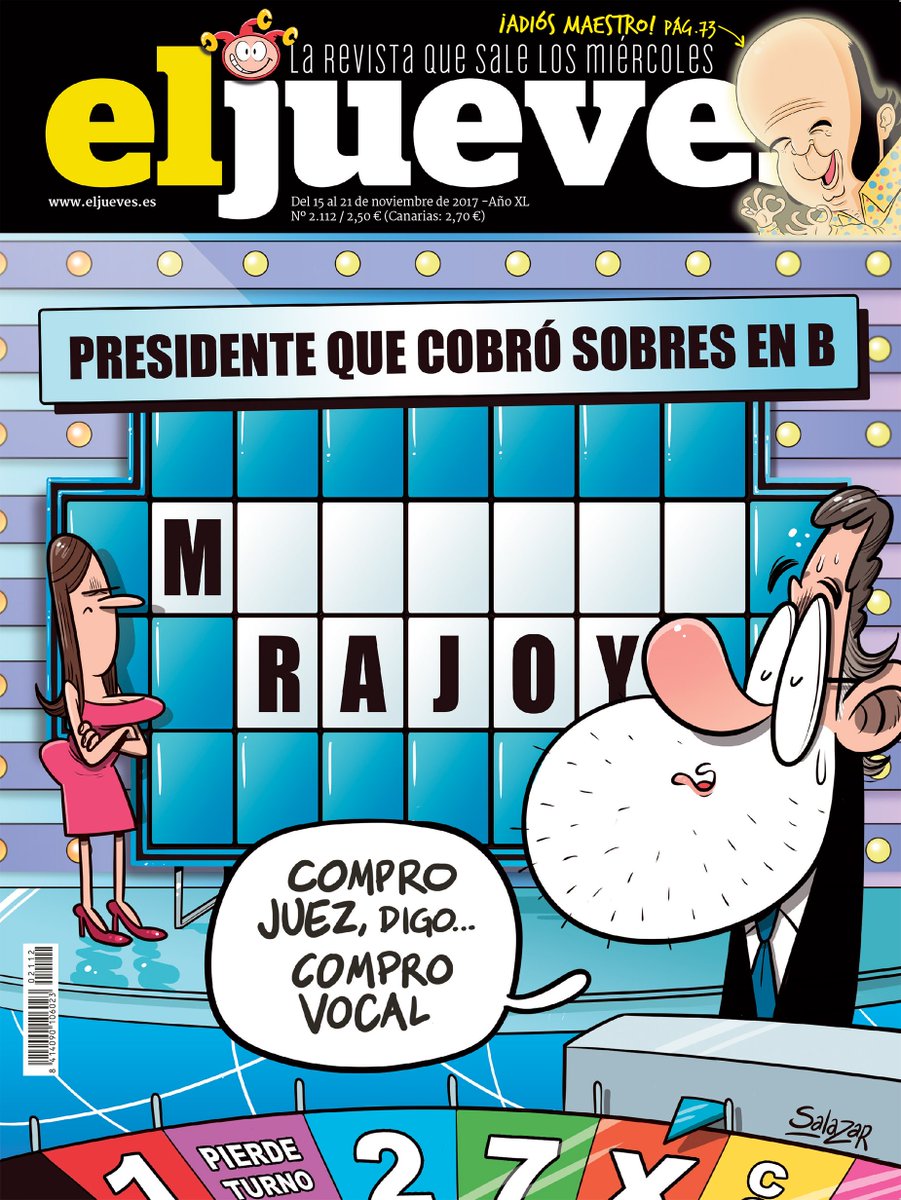 eljueves's tweet image. ¡LA PORTADA DE LA SEMANA! ¿Te atreves a resolver este panel? By @respetocanas ¡Nos vemos en el quiosco! 
eljueves.es/pagina/digital…
