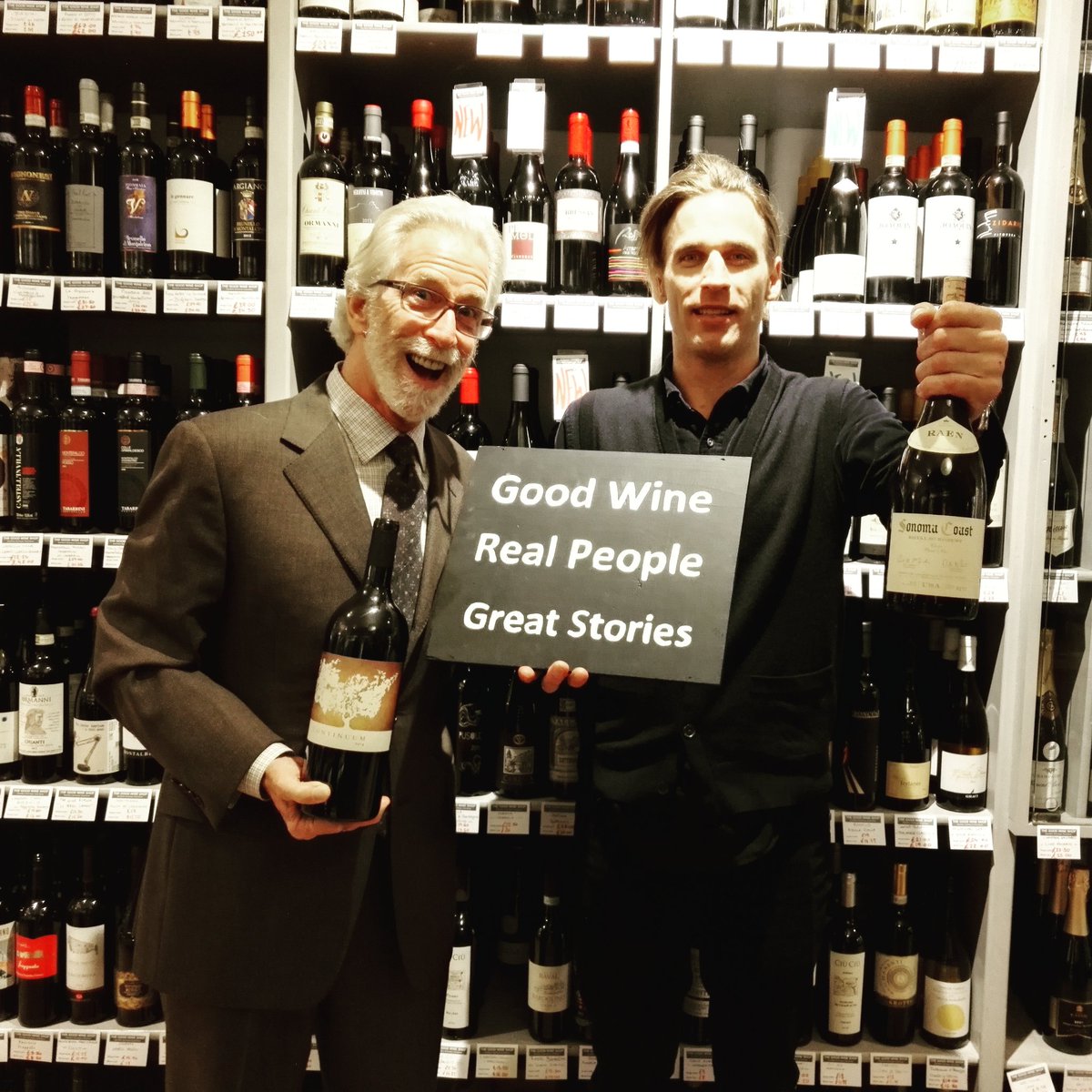 TGWSChiswick's tweet photo. When the legendary Mondavi's pop in #chiswick shop we cannot but go back to our motto #goodwinerealpeoplegreatstories 
#mondavi #timmondavi #carlomondavi #continuumestate #raenwinery #cabernetsauvignon #pinotnoir #californianwine @RAENwinery https://t.co/WqTc1AFYfu