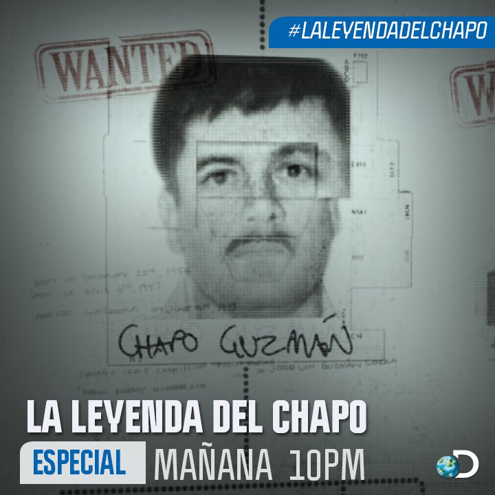 Discovery_Mx's tweet photo. Conoce a uno de los fugitivos más famosos de los últimos años en #LaLeyendaDelChapo, acompáñanos a disfrutarlo mañana en punto de las 10pm. https://t.co/Kr8YCbSLI1