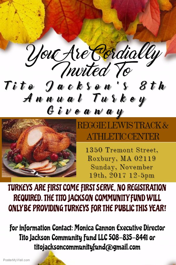 TitoCommunity's tweet image. Tito Jackson Community Fund hosting it's 8th Annual Turkey Giveaway Sunday, November 19th at 12pm. @titojackson