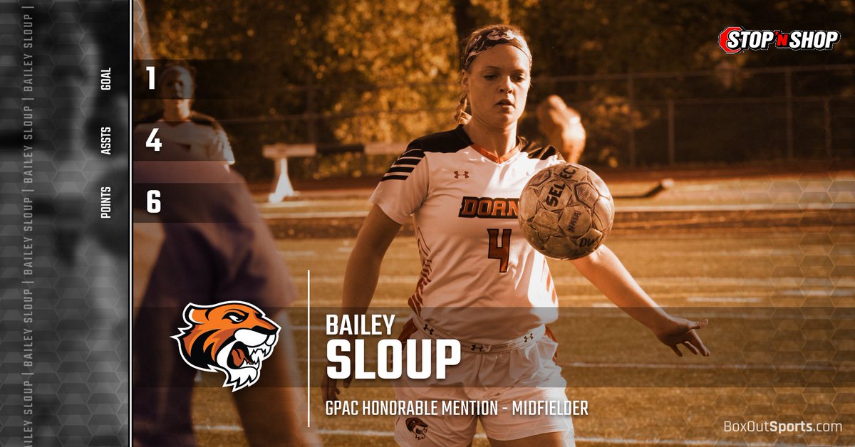 DoaneAthletics's tweet image. Bailey Sloup - Women's Soccer Honorable Mention All-GPAC