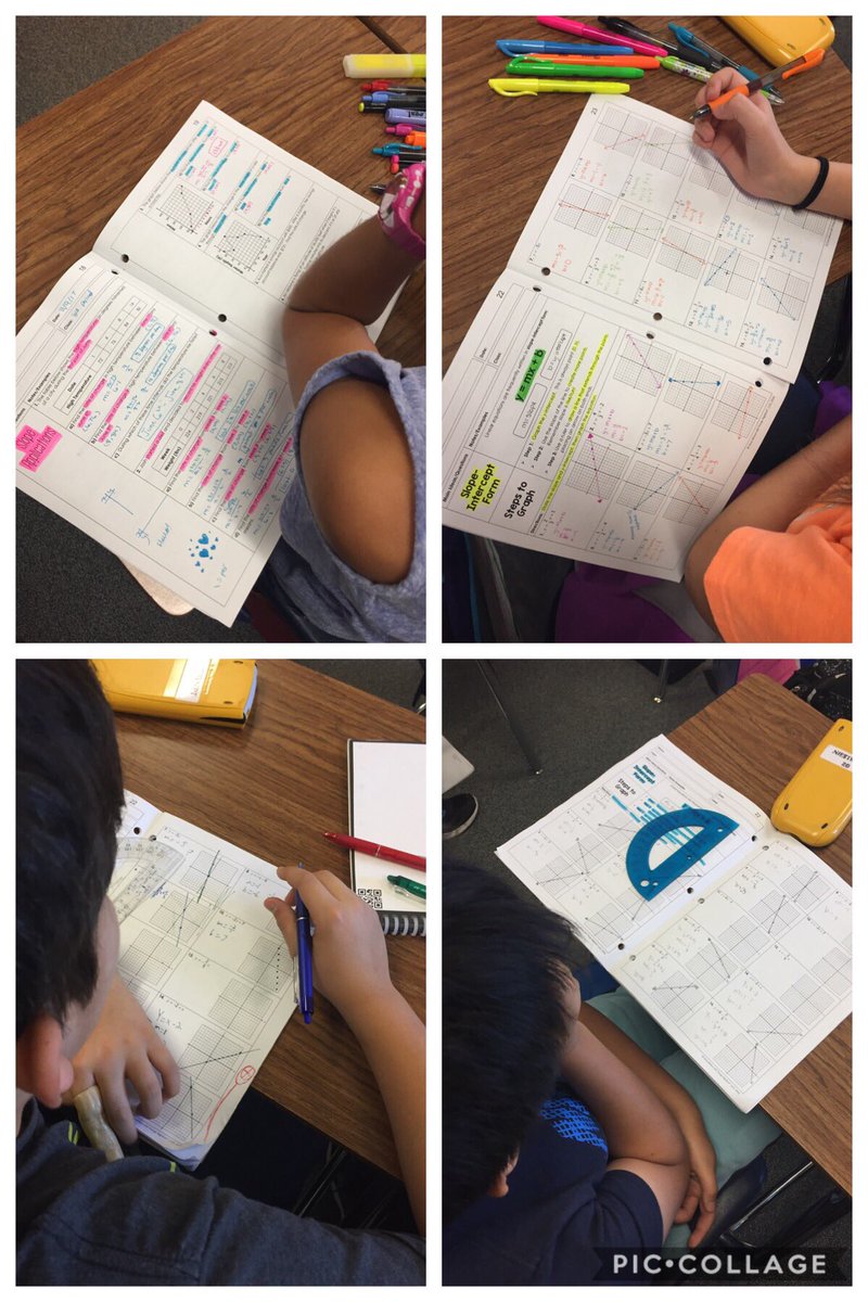JboTx's tweet photo. .@HMSHawks making colorful connections in #7math learning slope-intercept form. https://t.co/2UfLcMHMge