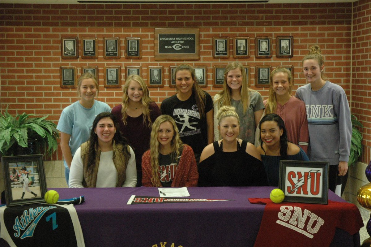 A_Litterell's tweet photo. Congrats to @BrooklynSully7 for signing her LOI to Southern Nazarene University. #okpreps #TeamChickasha https://t.co/x0JqK2Ogva