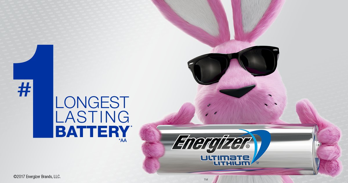 Energizer's tweet image. Our #1 longest-lasting AA battery and the #1 longest-lasting Bunny - a power pair for the ages.