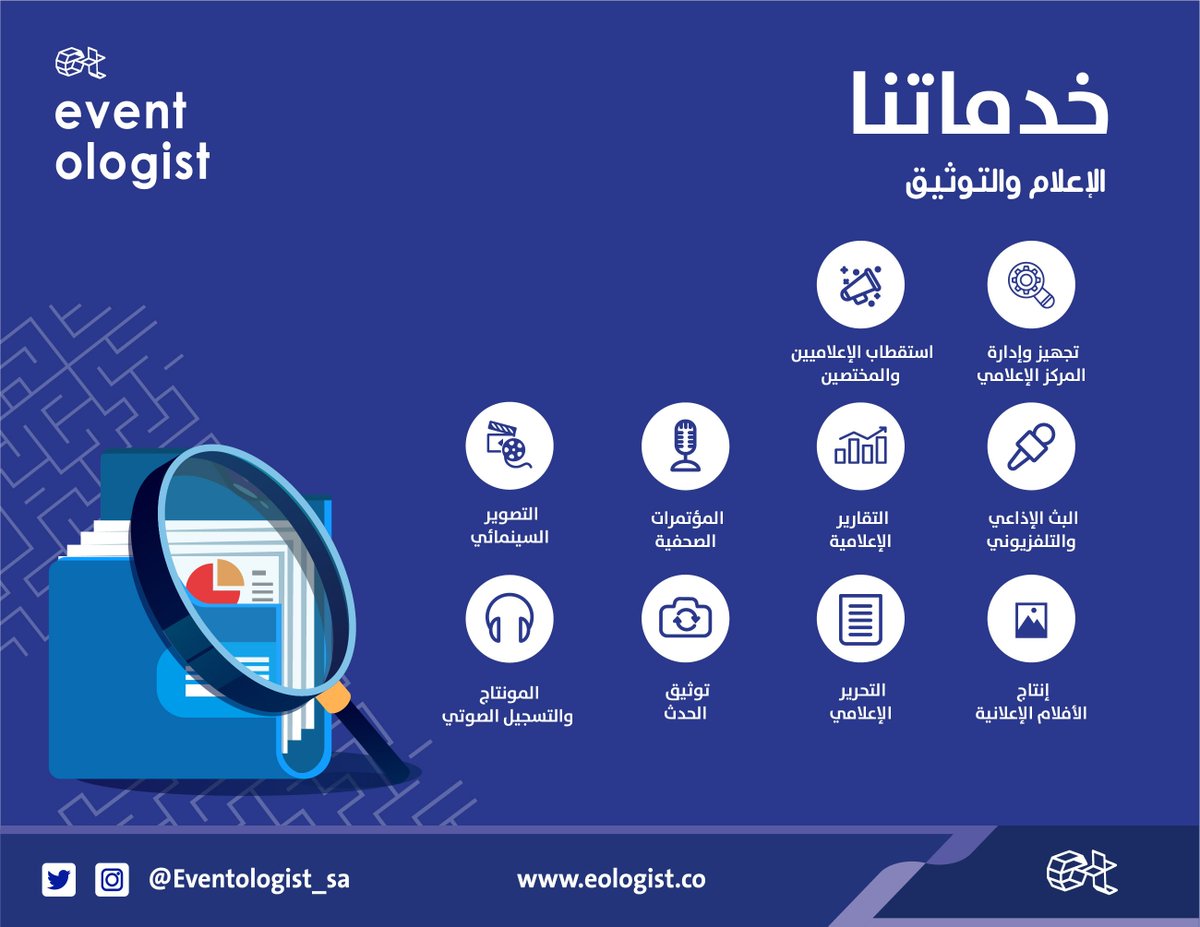 Eventologist_sa's tweet photo. ماذا نقدم لك في إيفنت لوجست ؟
#Eventologist
#ريتويت
#غرد_بصورة
#اعلام
#newmedia
#تسويق_الكتروني
#تسويق https://t.co/CfQkUEgzwO