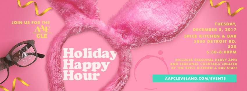 AAF - Cleveland (@aafcle) on Twitter photo Celebrate the holidays with <a href="/AAFCLE/">AAF - Cleveland</a> and <a href="/SpiceKAndB/">Spice Kitchen + Bar</a> December 5.
bit.ly/2jbiGQu Celebrate the holidays with <a href="/AAFCLE/">AAF - Cleveland</a> and <a href="/SpiceKAndB/">Spice Kitchen + Bar</a> December 5.
bit.ly/2jbiGQu