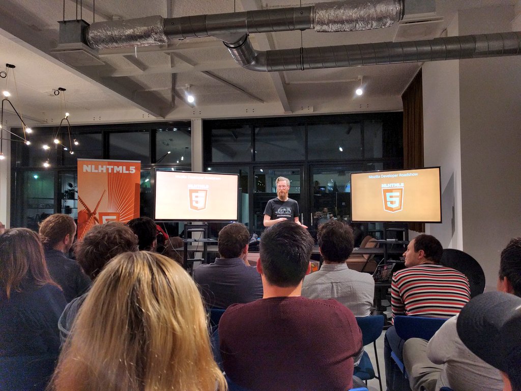 tmhrtwg's tweet photo. At @nlhtml5, excited for the 'Mozilla Developer Roadshow: The Road to Quantum Firefox Browser!' #nlhtml5 https://t.co/42nrmoUMa8