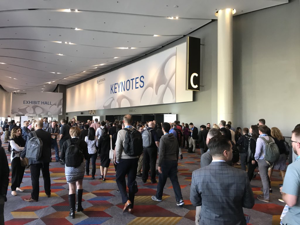 Seth_MWu's tweet photo. First two classes already done. Day 2 of #AU2017. Some cool stuff from @JEDunn with regards to #forge and one on the basics of #C4R. Now almost time for the #openingkeynote @andrew_anagnost https://t.co/sezm13bjqa