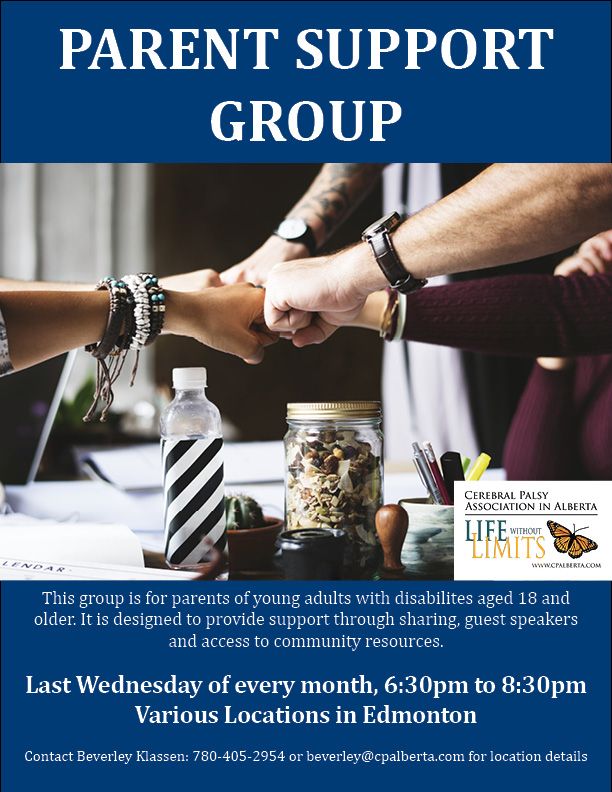 CPAlberta's tweet photo. Are you a #yegparent to a young adult 18+ with #disabilities? Join us for our parent support group! #yeg #yegfamily #yegkids #yegprograms https://t.co/NgqlngVBFe