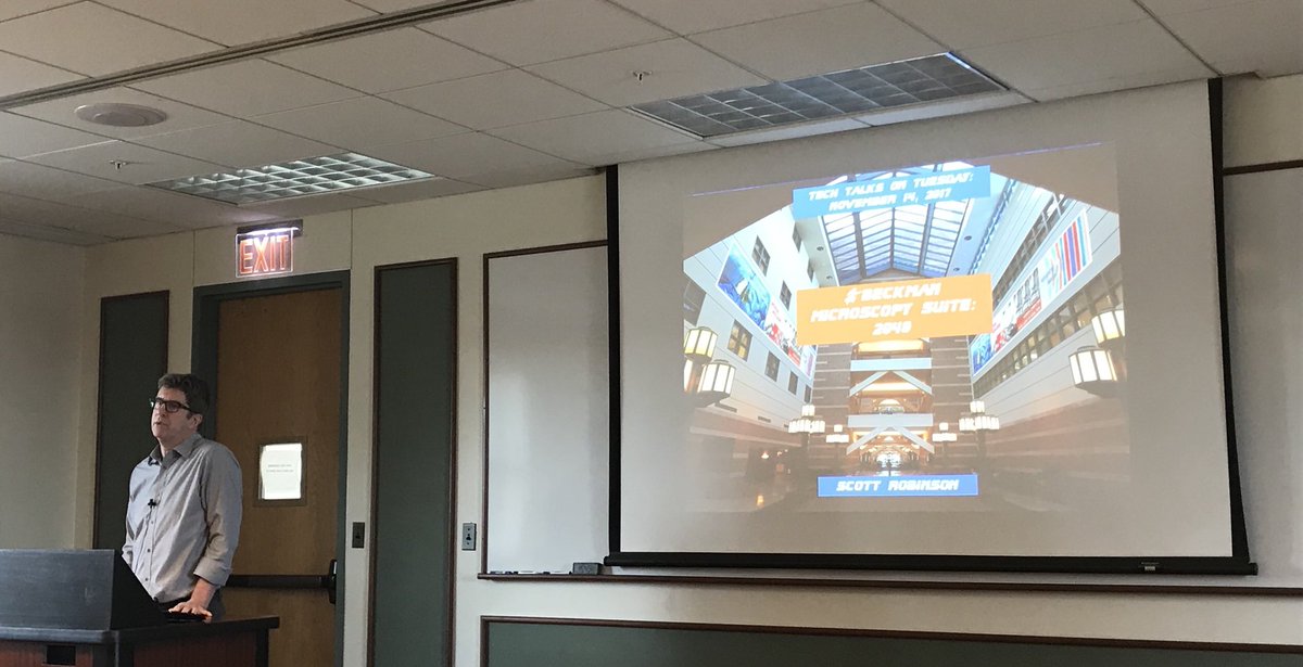 BeckmanIllinois's tweet image. Scott Robinson presents on the Microscopy Suite at the Beckman Tech Talk #researchtechniques