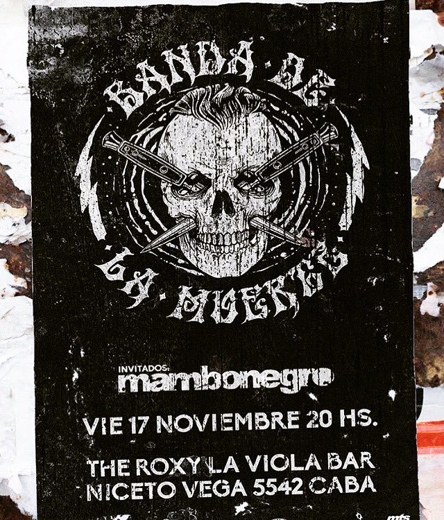 Vie 17/11 - 20 hs. <a href="/mambonegro/">Mambonegro</a> abriendo show de los amigazos <a href="/bandadelamuerte/">Banda de la Muerte</a> 
<a href="/LaViolaBar1/">La Viola Bar</a> <a href="/TheRoxyArg/">The Roxy Arg.</a>