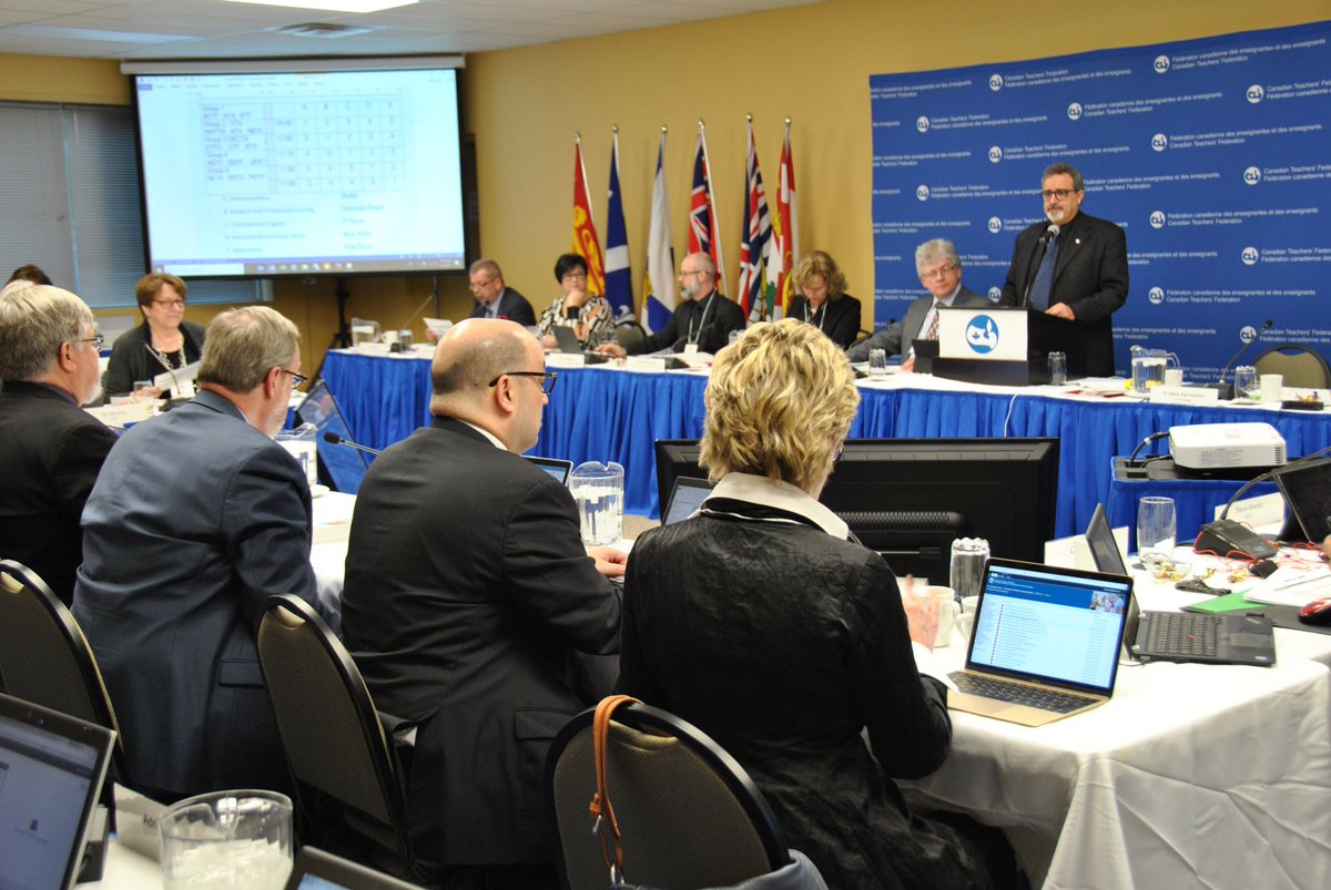 JimDinn's tweet photo. 1st meeting of @CanTeachersFed  Board of Directors. Great discussion of teacher issues by provincial organizations’ reps. @NLTeachersAssoc https://t.co/piCVuRqdQl