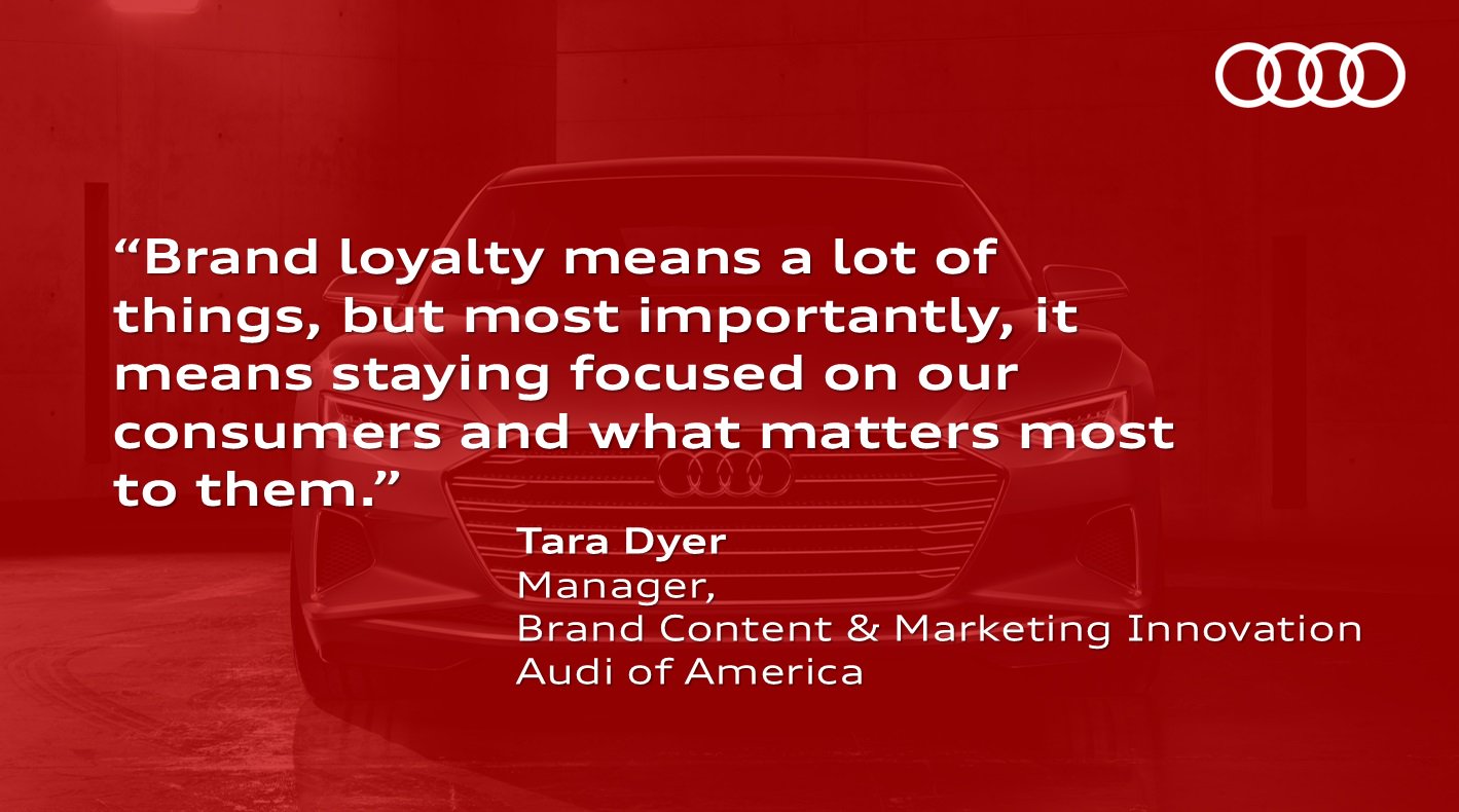 Audi News Audi Of America S Tara Dyer Manager Of Brand Content Marketing Innovation Talks Brand Loyalty On The Dcmktg Summit Panel Beyond Branding Culture Content Icsummits T Co Szsejwjd1k
