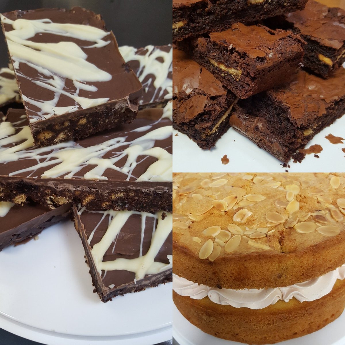 Jaffa cake brownies, raspberry and almond sponge, tiffin...which one takes your fancy? #swanseabayfood #treatyourself #cake #gower