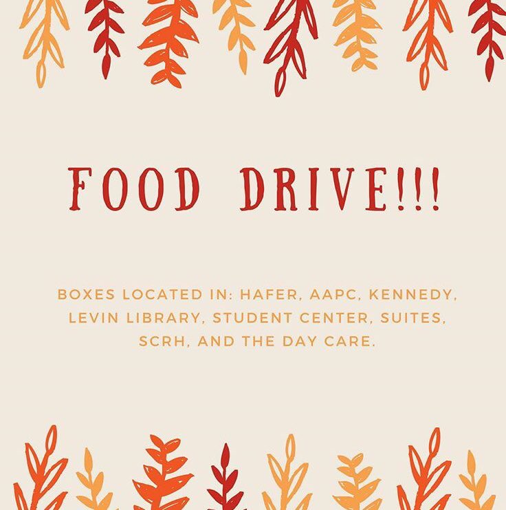 CCPRSA's tweet image. Reminder!! There is still time to donate canned foods and non-perishables! You have until Friday, November 17th to drop off donations at any of the locations on campus! Thank you!