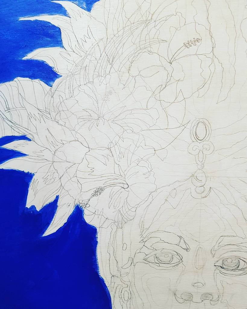 ShopApanaki's tweet photo. Remembering my sister-artist Tamara Nathalie Madden while lay down the background color of Azul blue.... #azulblue… https://t.co/KqP7NIfm3J https://t.co/JBoxPeA4FU