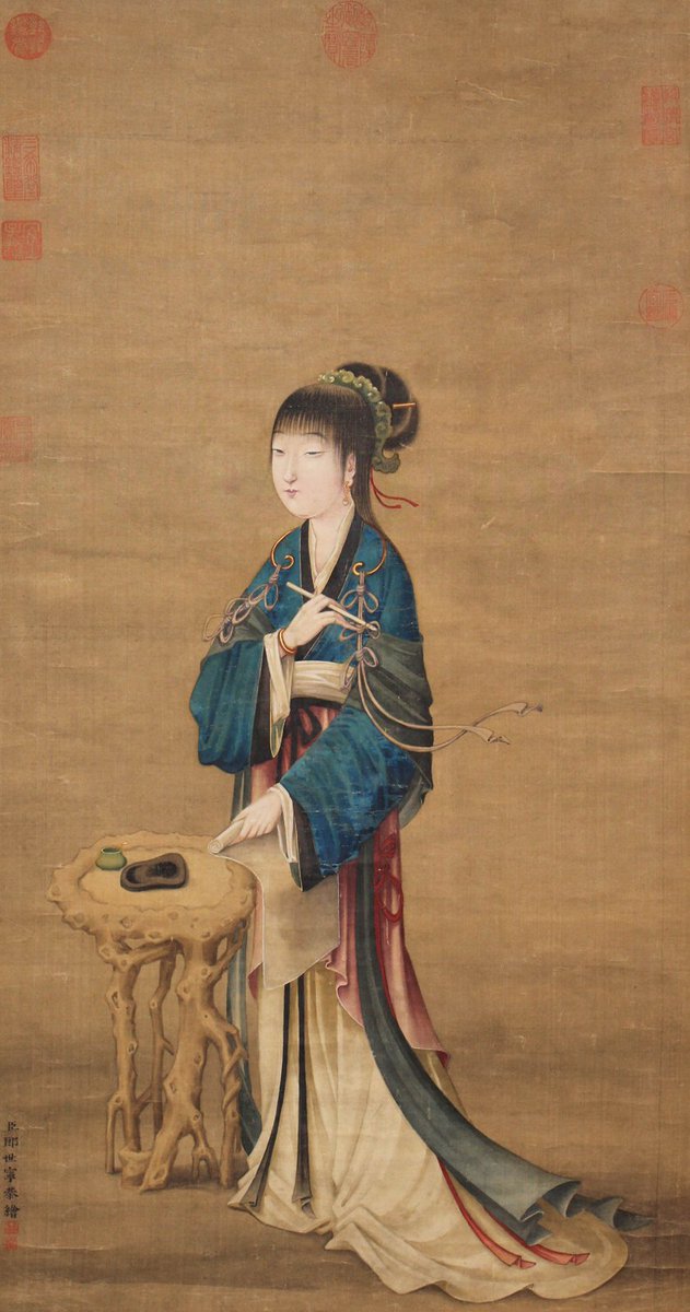 PotomackCompany's tweet photo. Upcoming Nov. 18th at #PotomackAuction: Style of Style of Lang Shining (Castiglione), Lady of the Court, #Chineseart #scroll #watercolor #painting #auction https://t.co/OYKoGGmmvk