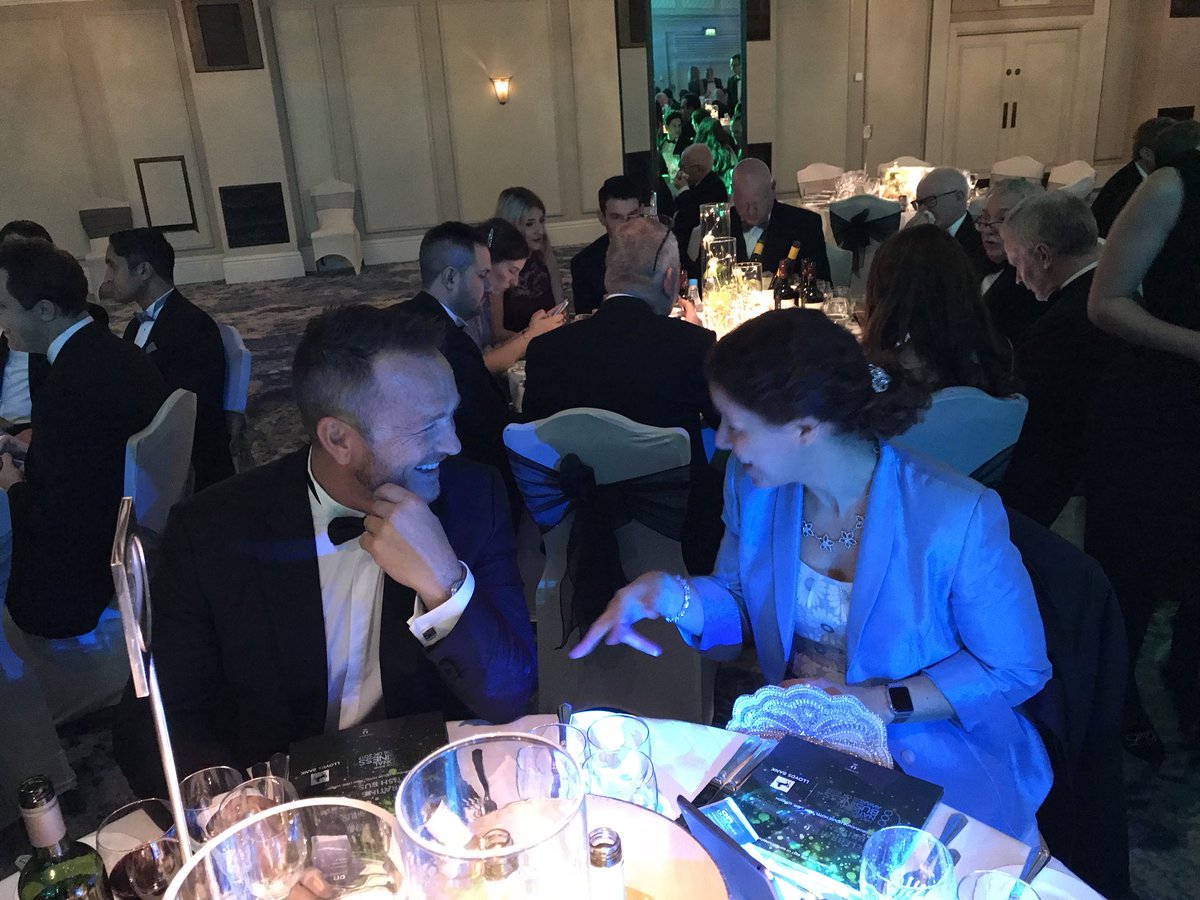 Keys_Business's tweet photo. @Mark_Cushway CEO of the @InspiredGroup chatting to @romanovsun at the National @BusinessAwards #BusinessAwards17 #KeysBusiness https://t.co/HpYOpMTItl