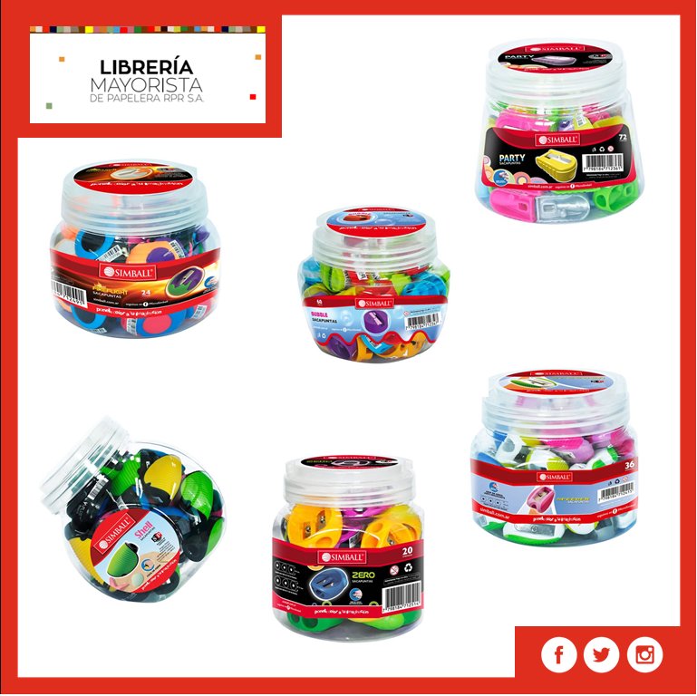 PapeleraRPR's tweet photo. Sacapuntas Simball
- Variedad de Modelos
- Diferentes Presentaciones
- Nuevos Diseños
#PapeleraRPR #Escolar #Sacapuntas #Colores #Lapices #Artista #Papelera #LaPlata https://t.co/ozBuaO3ZN1