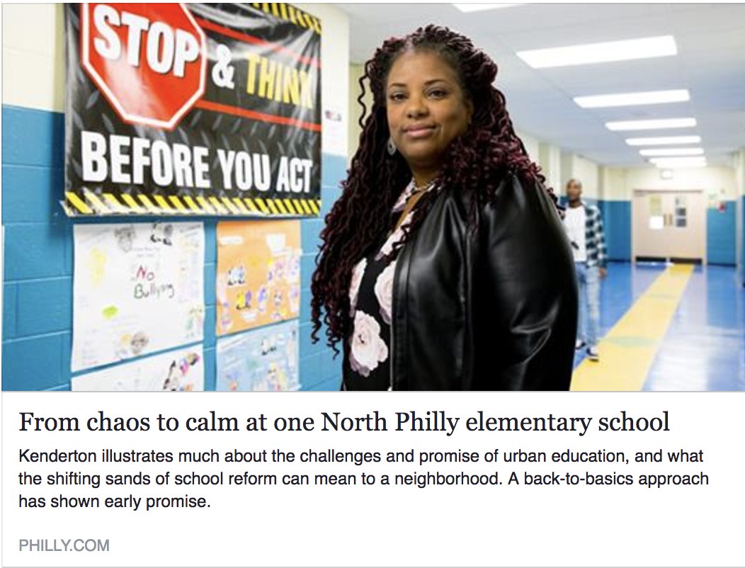 PHLschools's tweet photo. "A year ago, children roamed the halls of Kenderton Elementary in North Philadelphia. Now, under the administration of Principal Victoria Pressley, the school is on the rise."
Click the link to read more: https://t.co/ppOnccvSGB https://t.co/hi5U9Q8sXd