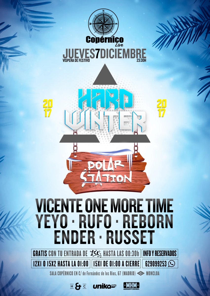 H20MadridShop's tweet photo. Próximo Jueves 7 de Diciembre en Sala Copérnico llega #HARDWINTER17 https://t.co/NgbuCtmWDH