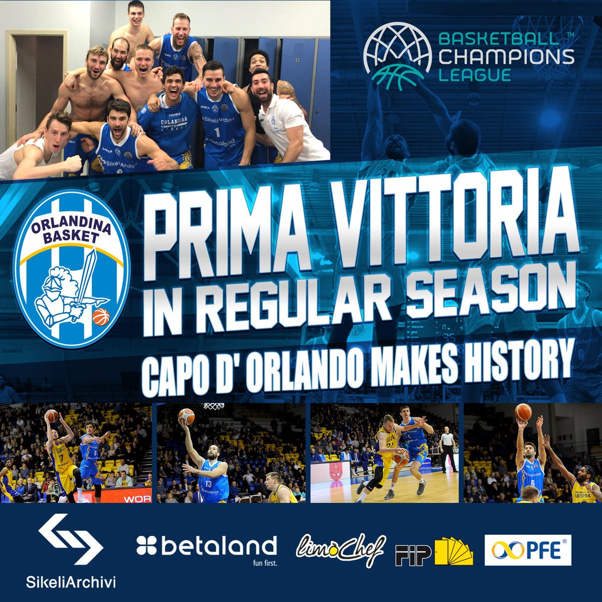 OrlandinaBasket's tweet photo. #BasketballCL
🇮🇹Eccola! La SikeliArchivi fa la storia e sbanca Ventspils!
🇬🇧SikeliArchivi Capo d'Orlando makes history! Here is the first win in @BasketballCL!
https://t.co/DTVQKiFpEn https://t.co/vFgPAefR8q