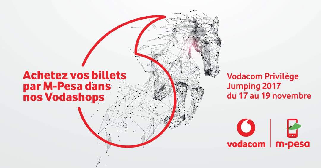 Vodacomcongo's tweet photo. Jumping 2017: Achetez vos billets standards par m-pesa à seulement 10$ au Vodacom Shop de Socimat et Lukusa. Venez vivre une expérience inédite de l'équitation avec Vodacom Privilège. Ready?
#VodacomPrivilege #JumpingCHK2017 https://t.co/cEpUIud4hF