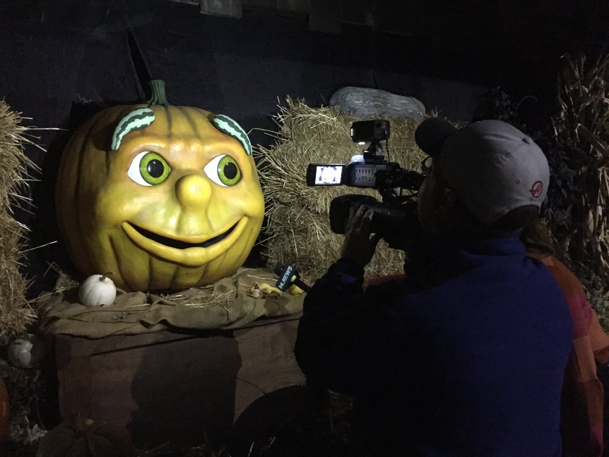 HolidayWorld's tweet photo. @Hillary14News @14News Gourdon says he was so glad you could carve out some time for him. #PumpkinHumor https://t.co/331D5gWKb2