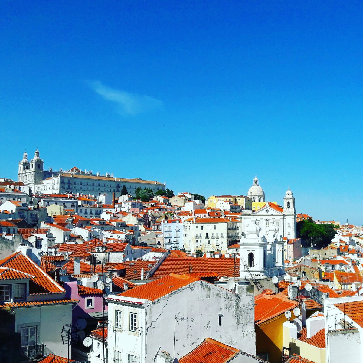 patriciamadeira's tweet photo. Lisbon, why are you so beautiful? Alfama Hill Skyline. ♡  #lisbonviewpoints  #lisbon #oldlisbon #lightoflisbon #alfama #lisbonskyline #lisbontailoredtours #lisbonwithpats https://t.co/pGhDXYv6Zb