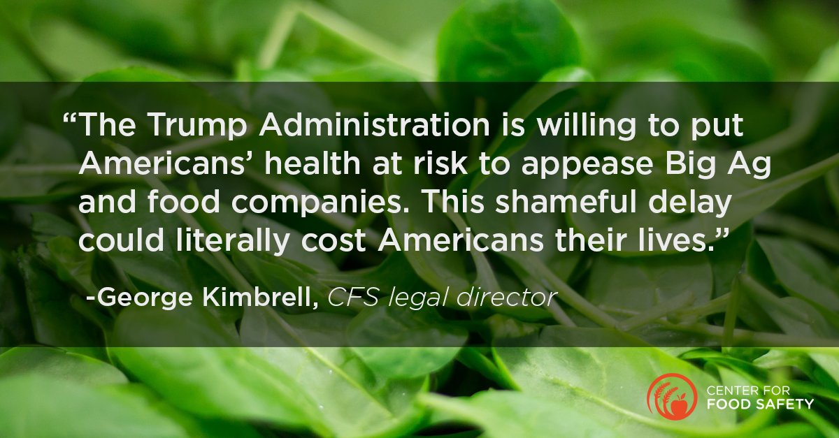CFSTrueFood's tweet photo. CFS &amp; @CSPI oppose Trump administration's proposed delay of safeguards aimed at keeping produce free from fecal contamination https://t.co/zSGI2n1t10 https://t.co/eOOMPskM2Q