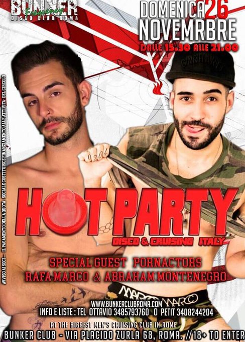 2 pic. #Roma ?? 25 y 26 estaré junto a @abrahaMontenegr en la sala búnker club roma @ottavioricci64 https://t