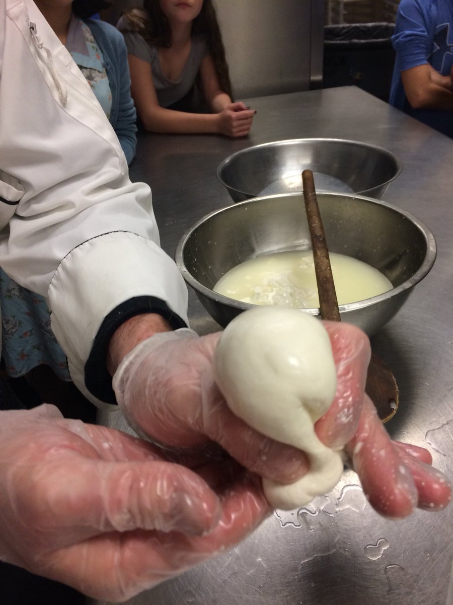 MS Cooking Club learning to make fresh mozzarella