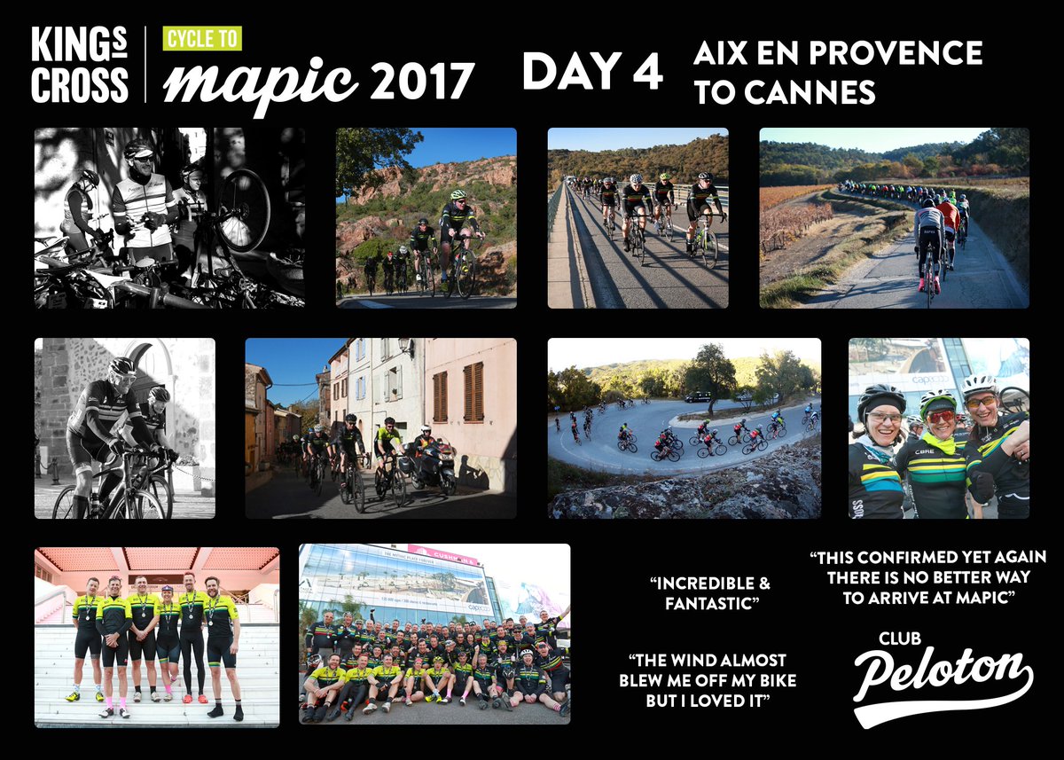 See our final round up of Day 4 here. We made it and it was amazing. Thanks to all our fabulous sponsors and riders. Enjoy <a href="/MAPICWorld/">MAPICWorld</a> and see you next year. #cycletomapic <a href="/kingscrossN1C/">King's Cross, N1C</a> #networking #cycling #fundraising clubpeloton.org/kings-cross-cy…