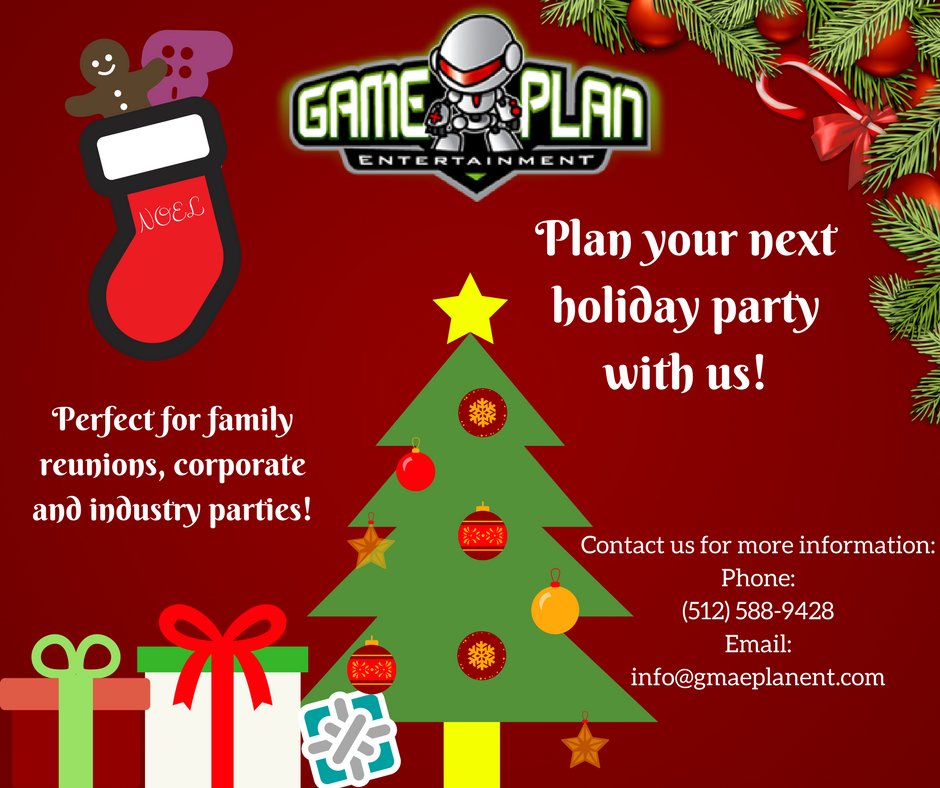 GamePlanEnt's tweet image. Need a fun and unique venue for your holiday party? Let us host your next event! #whatsyourgameplan #gameplanentertainment #holidaygamer