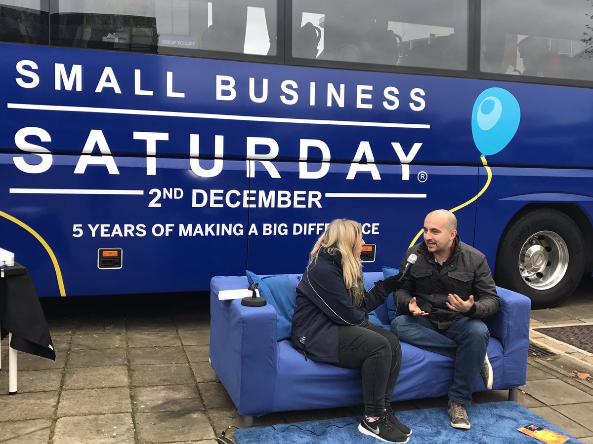daymedia's tweet photo. Out and about today in #Stevenage to show our support for @SmallBizSatUK. Great to meet some new faces and be interviewed (@chrisdaaaaay) on the famous blue sofa... https://t.co/F7JrtsrhsT