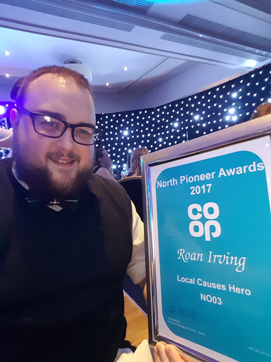 Very proud to have won my category within my region for my engagement with <a href="/EdinburghCarers/">VOCAL Edinburgh</a> over the last 6 months. 
Brilliant night and although I didn't win overall, the stories behind other nominees were incredible. All very worthy winners.
#BeingCoop
<a href="/coopuk/">Co-op</a> <a href="/NO02kellyj/">J KELLY</a>
