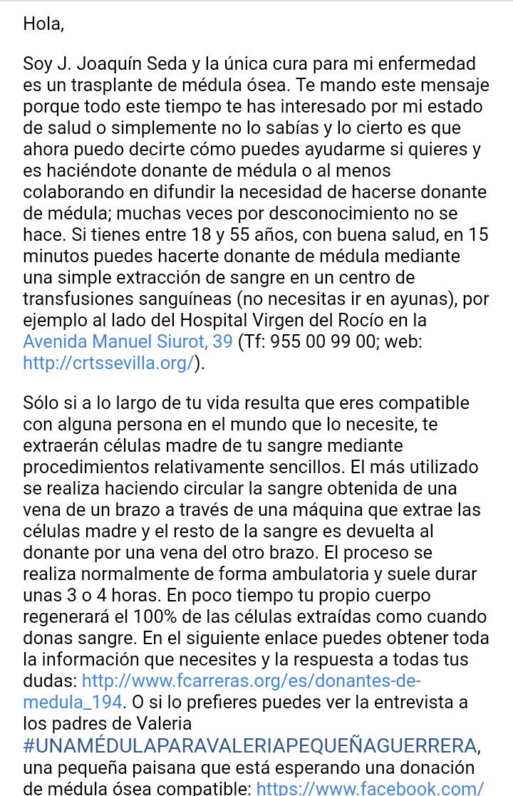 96_ramayo's tweet photo. Mi profesor necesita una médula. Estamos todos contigo Joaquín 💪
Porfavor difundid. https://t.co/cPsblhqnoE