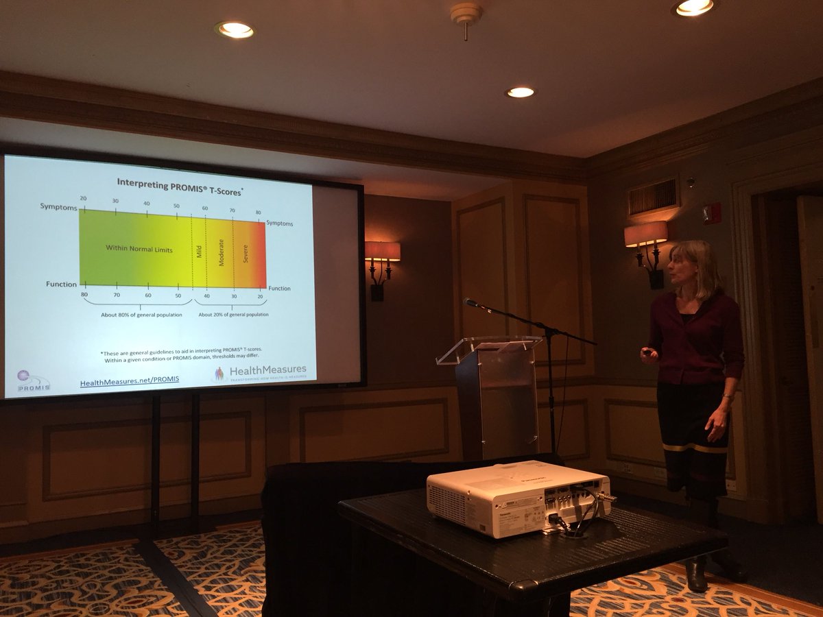 _HealthMeasures's tweet photo. Dr Nan Rothrock talking about #PROMIS scoring in the #SIO2017 post-conference workshop @promisNIH @Integrativeonc https://t.co/2wROre6fiw