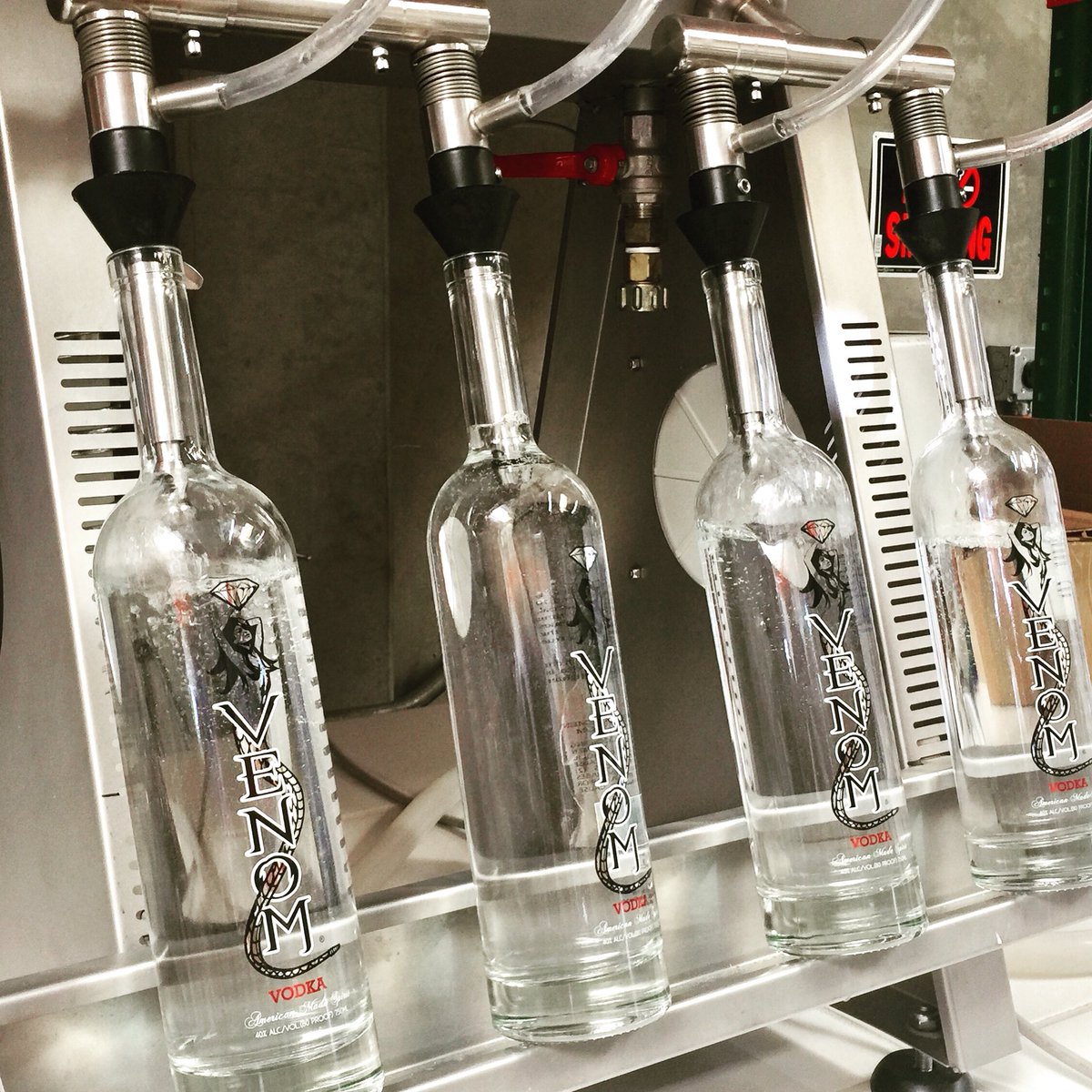 Bottling more Venom!  #venomvodka #13xdistilled #10xfiltered #drinklocal #drinkclean .
.
.
Venom locations 👉 #carlsbad  #oeanside #vista #sanmarcos #fallbrook #escondido #leucadia #lacosta #carmelmountain #delmar #lajolla #coronado #sandiego #orangecounty #losangeles #seattle