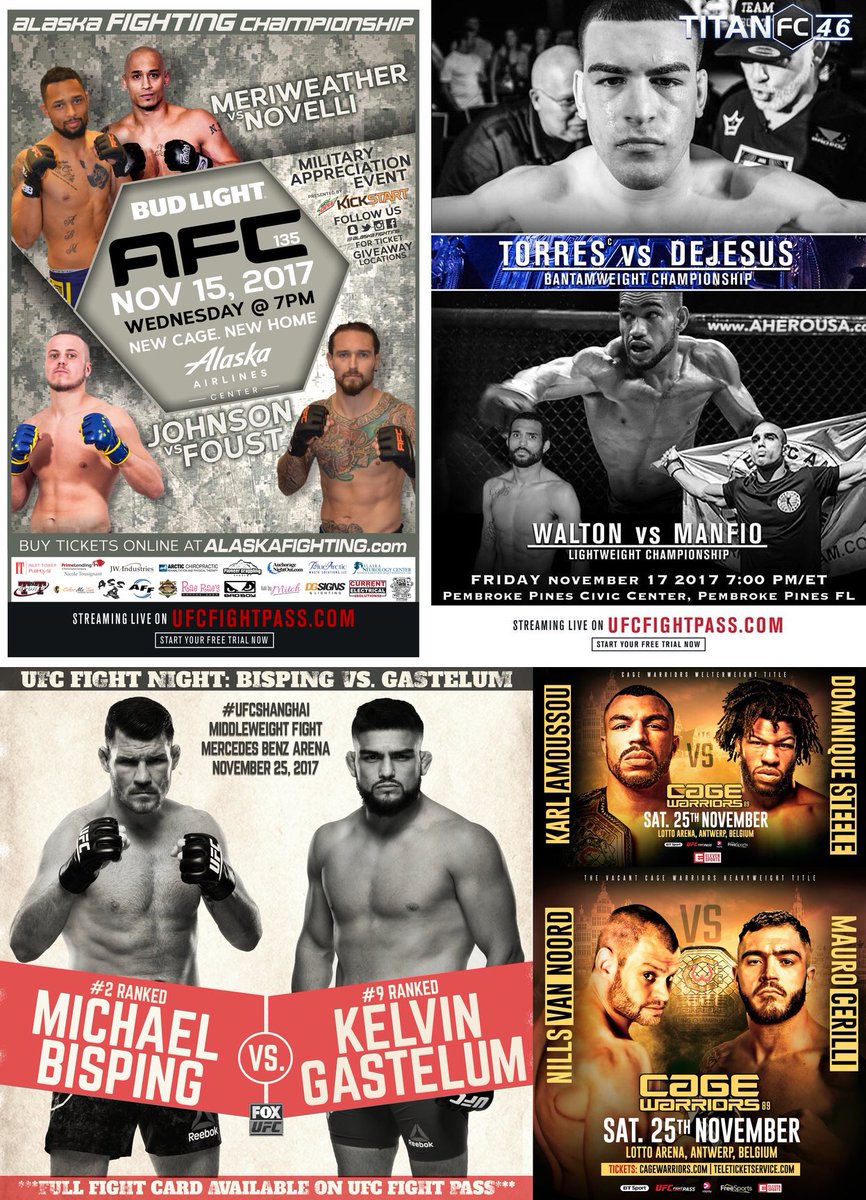 volkstyles's tweet photo. ICYMI: @VictoryFighting announced #VFC59 ME today!
Who doesn’t love #FightPosters? The Q4 of 2017 @UFCFightPass Live-Streaming Schedule is nearly finalized! Only #TitanFC47 headliner is left! #UFCFIGHTPASS #FightPass #UFC #MMA https://t.co/ASWOelWSy9